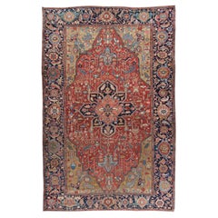 Antiker, handgeknüpfter orientalischer Wollteppich, um 1900, 11'4 x 18'5