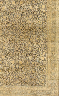 Large Antique Circa 1920 Tan Hand Knotted Oriental Wool Rug 11' x 17'