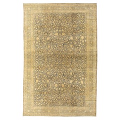 Large Antique Circa 1920 Tan Hand Knotted Oriental Wool Rug 11' x 17'