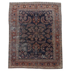 Antique Blue Oriental Hand Knotted Wool Rug 9' X 11'5