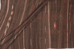 Coperta marocchina vintage, circa 1940, color tortora, in lana annodata a mano, 5'2 X 10'7