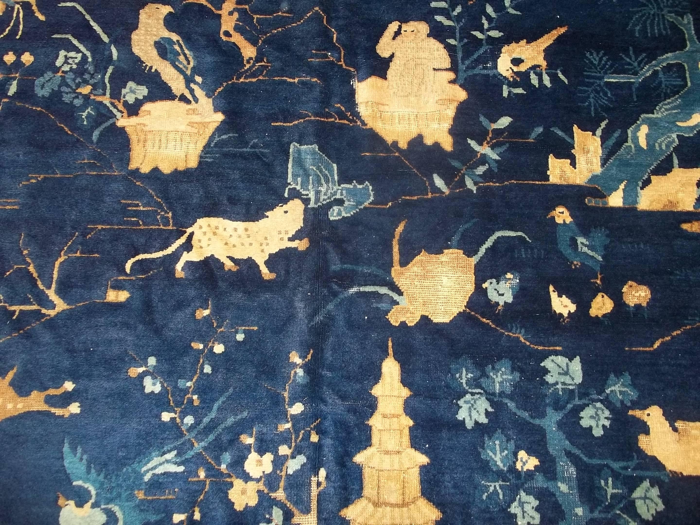Late 19th Century Antique Peking Chinese Oversized Oriental Rug  For Sale