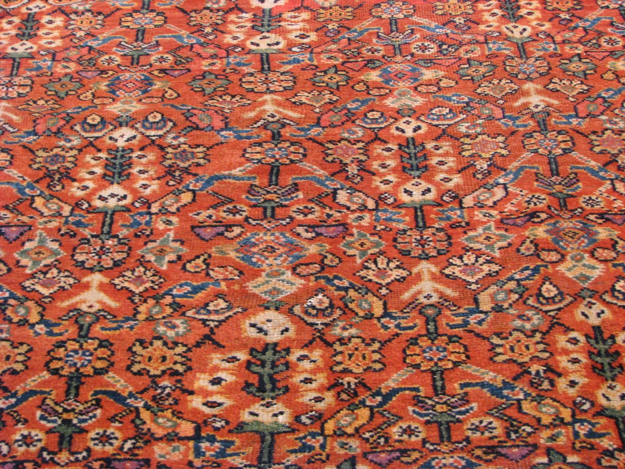 Hand-Knotted Persian Antique Mahal For Sale