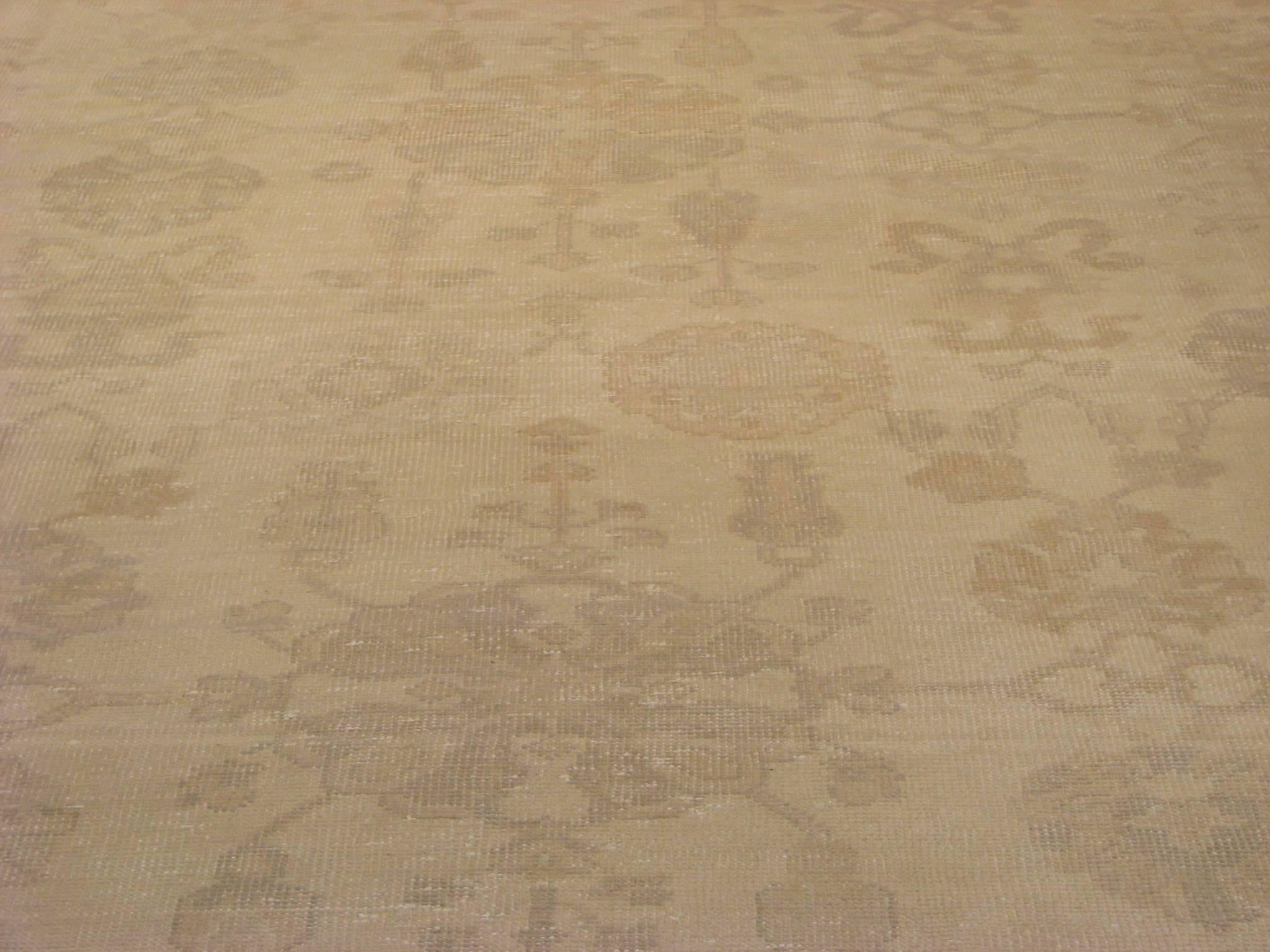 Hand-Knotted Oushak Rug For Sale