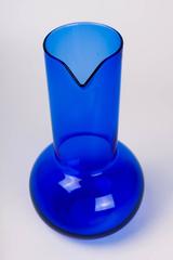 Finnish Glass Carafe by Kaj Franck for Littala, Blue, 1960s