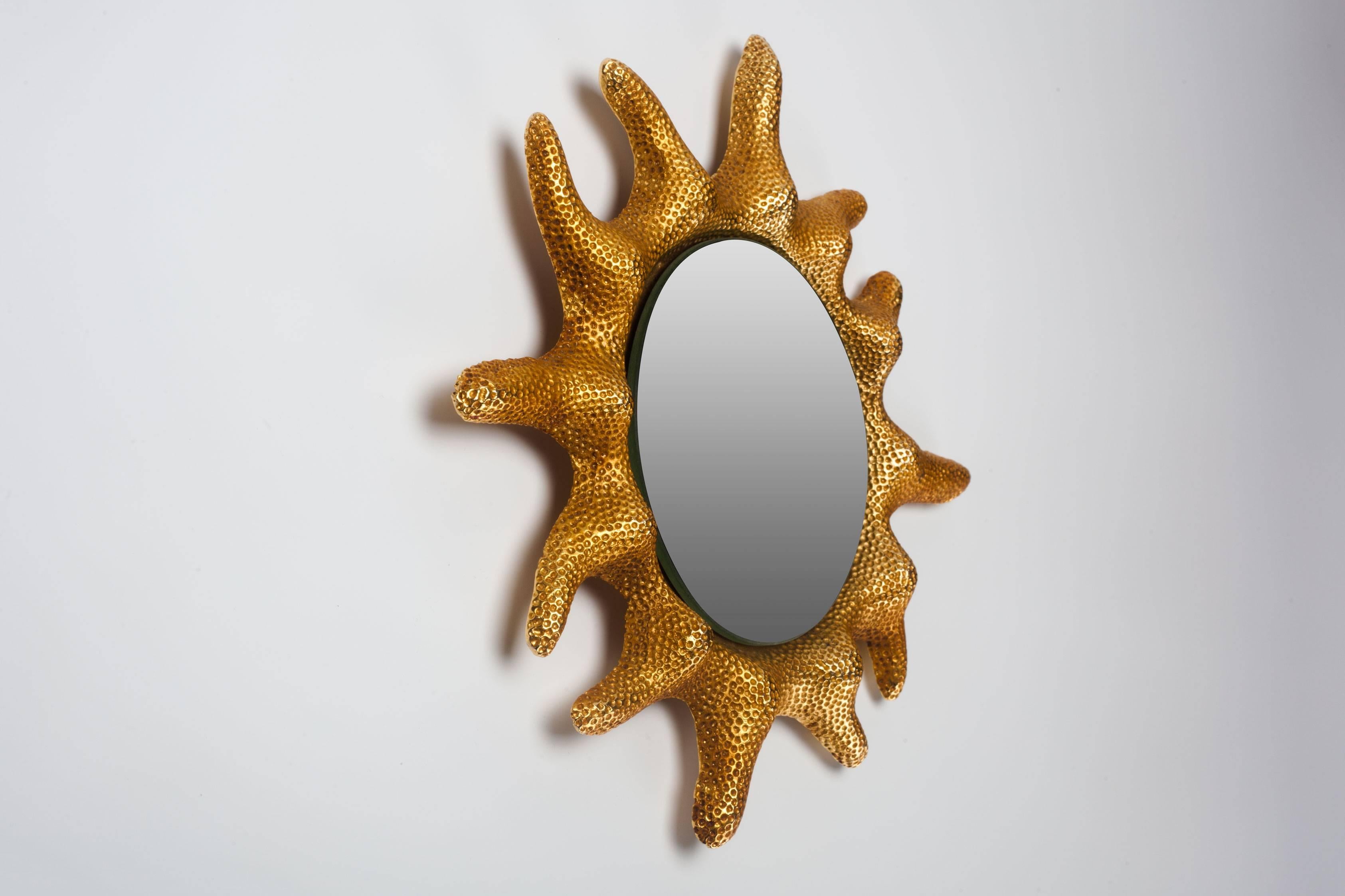 Late 20th Century Gilt Bronze Sun Mirror by Stéphane Galerneau for Fondica, France, 1995