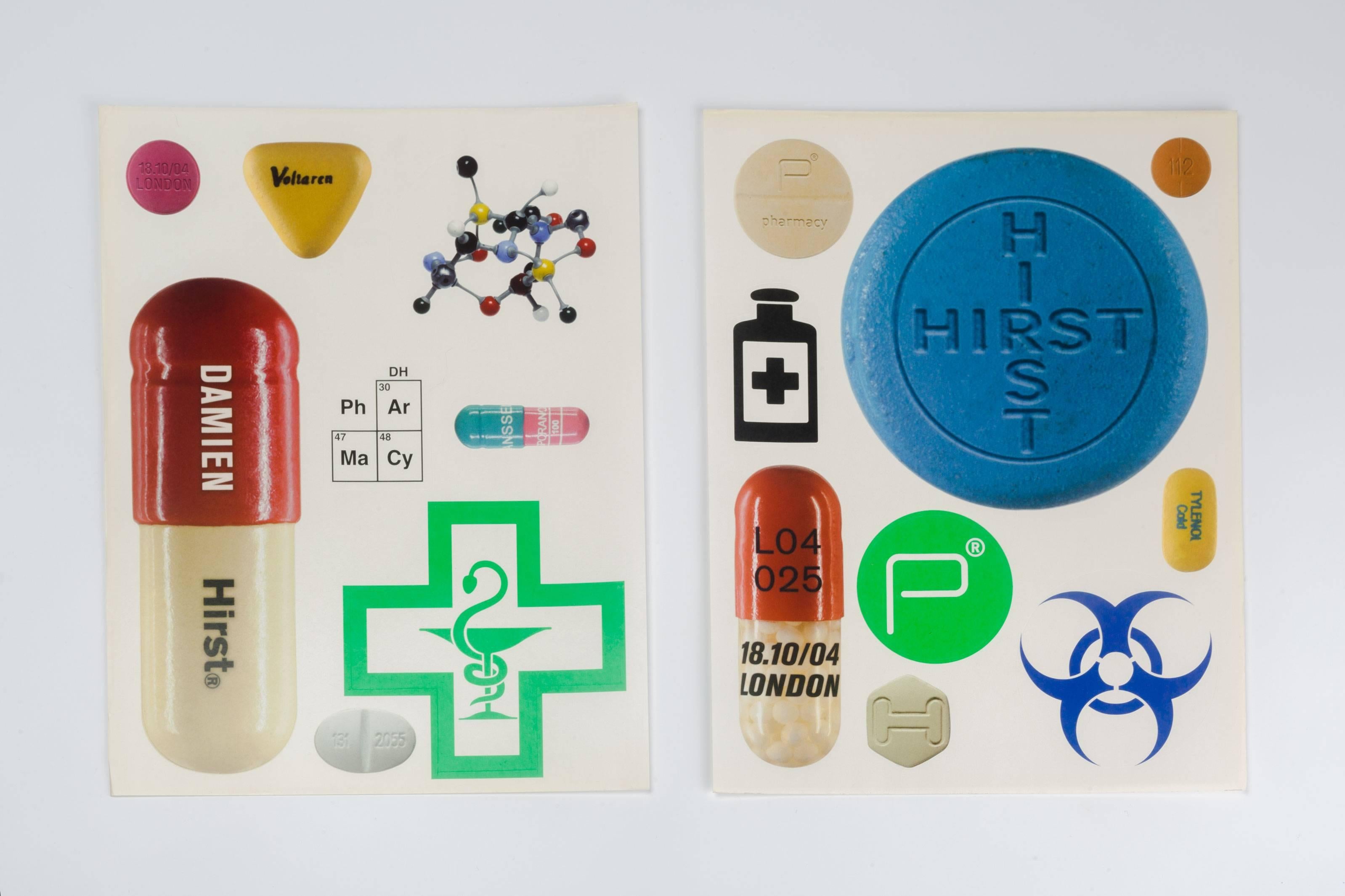 English Damien Hirst Pharmacy Catalog with Two Sticker Sheets, Sotheby's, 2004
