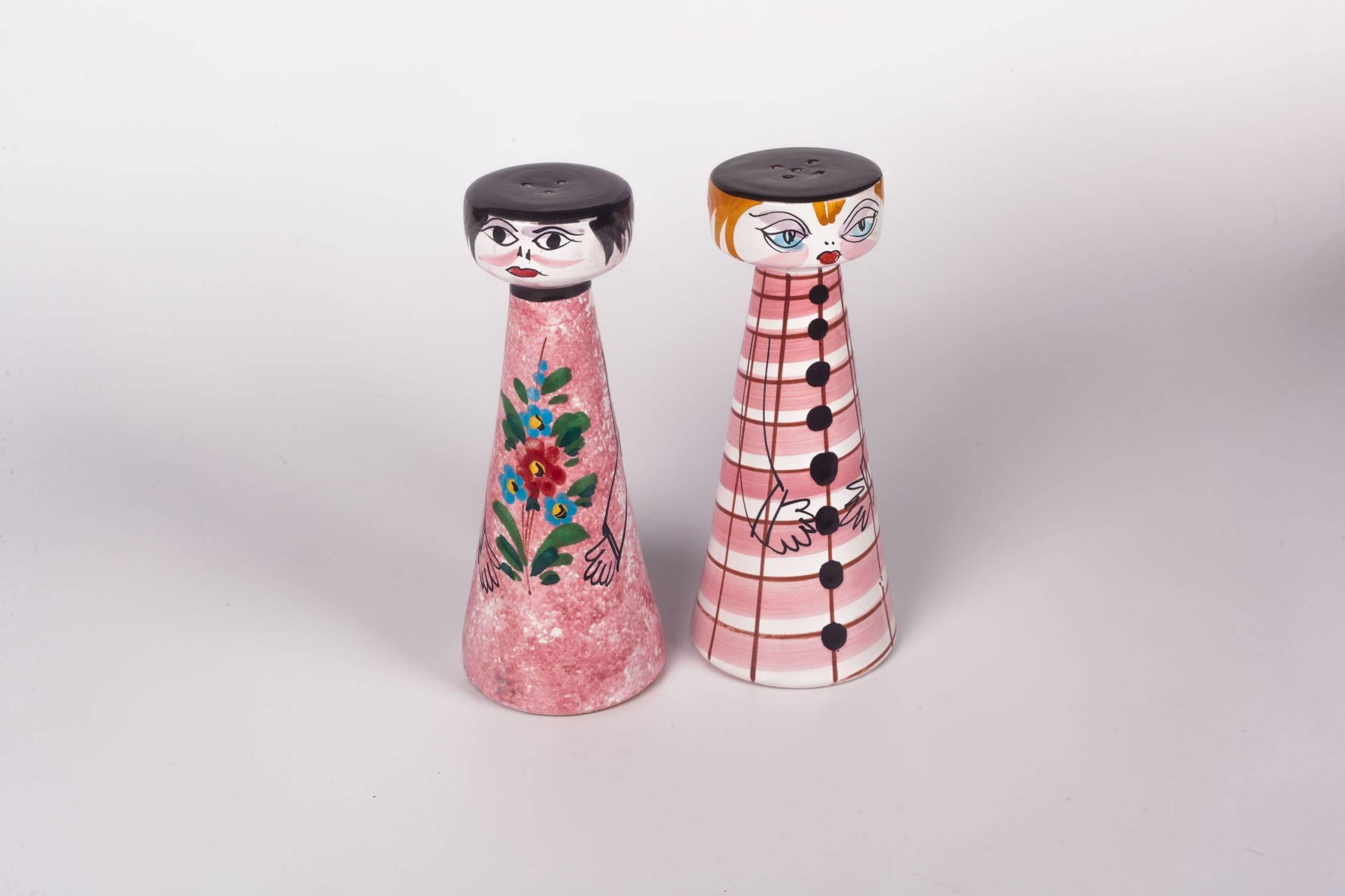 Salt and Pepper Shakers Made in Italy for Raymor, Comical Couple, 1960s 1