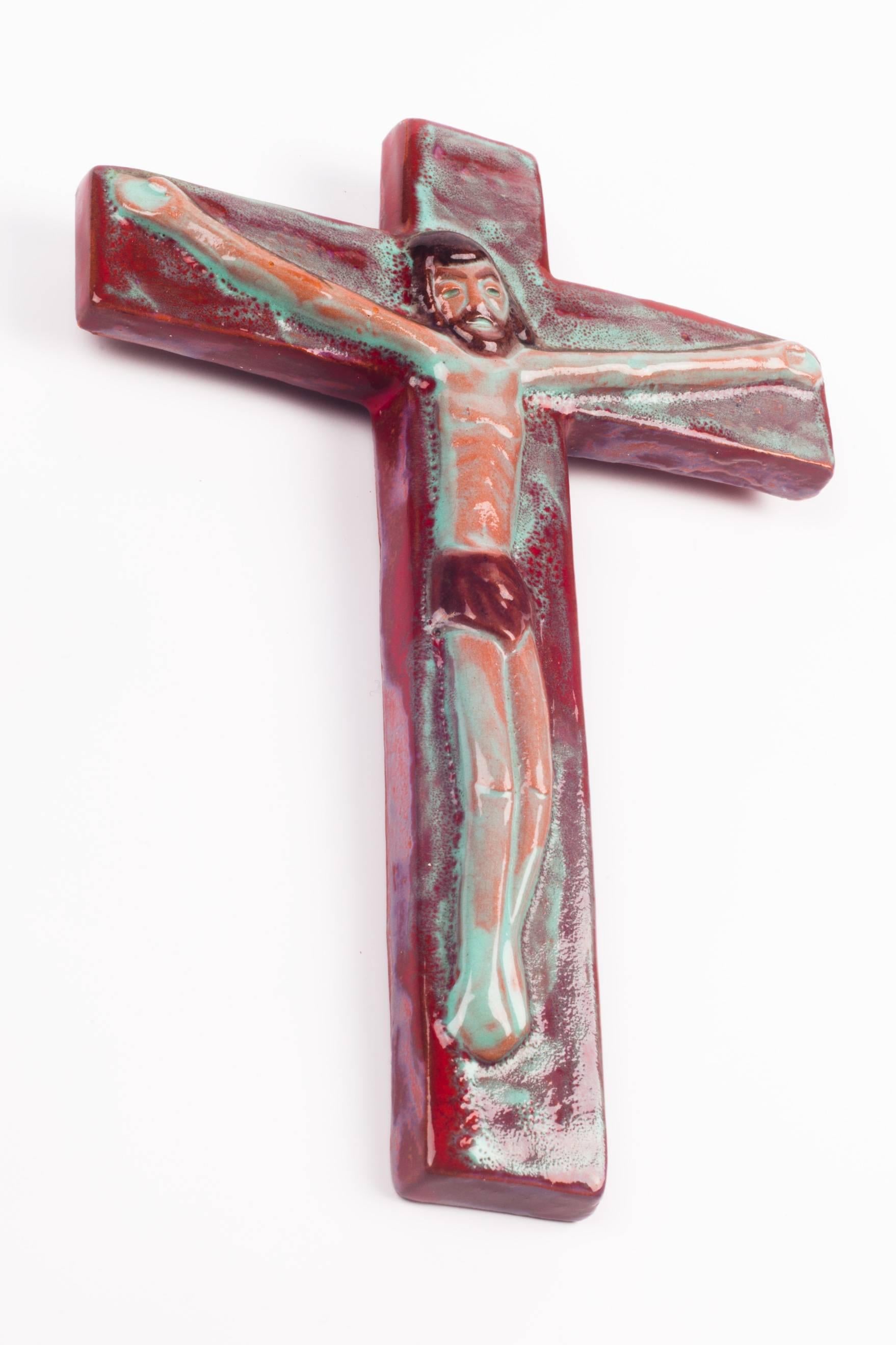 ceramic wall crucifix