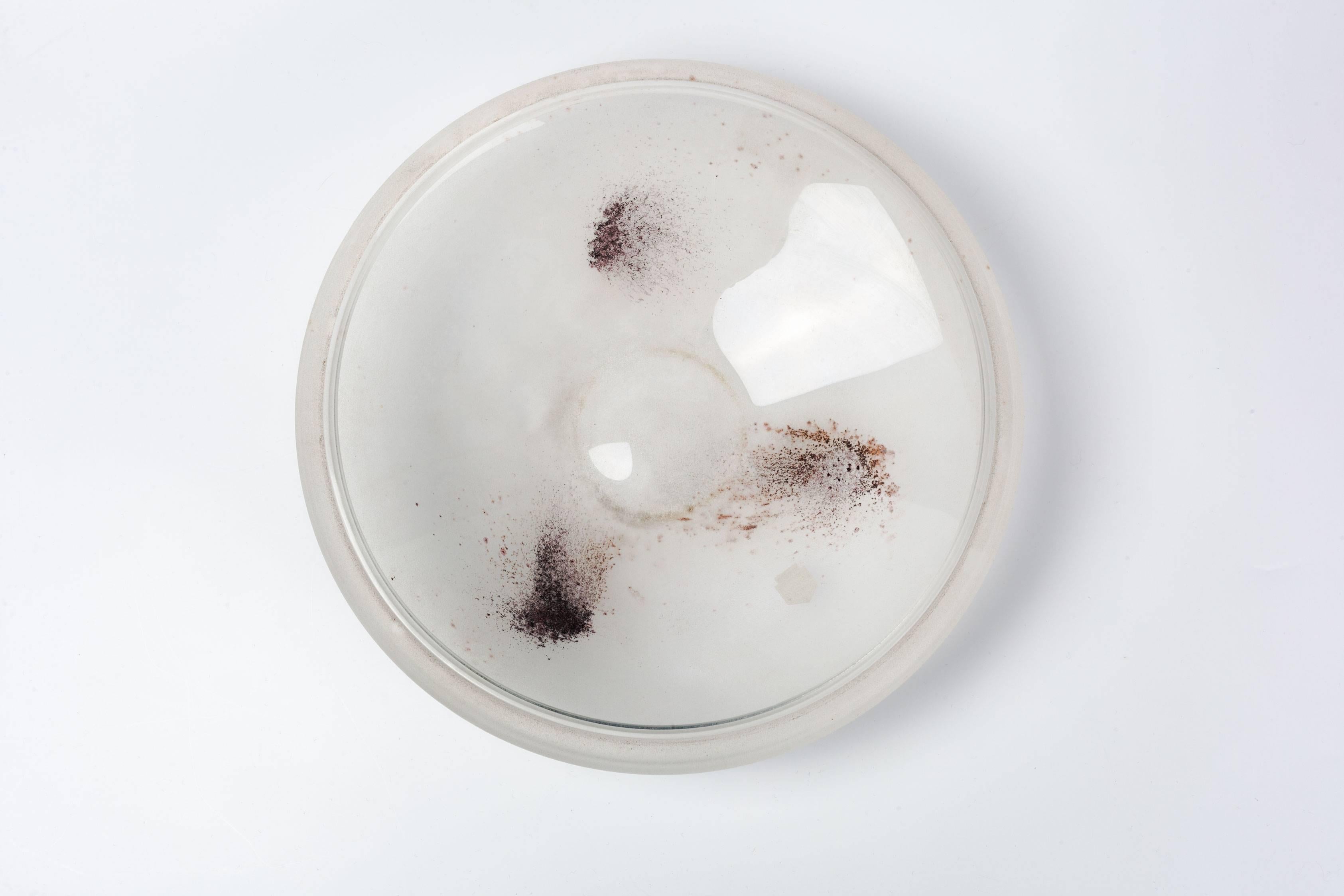Italian Murano Glass Box by Cenedese, White Satin Scavo Textured Surface, 1970s For Sale 1