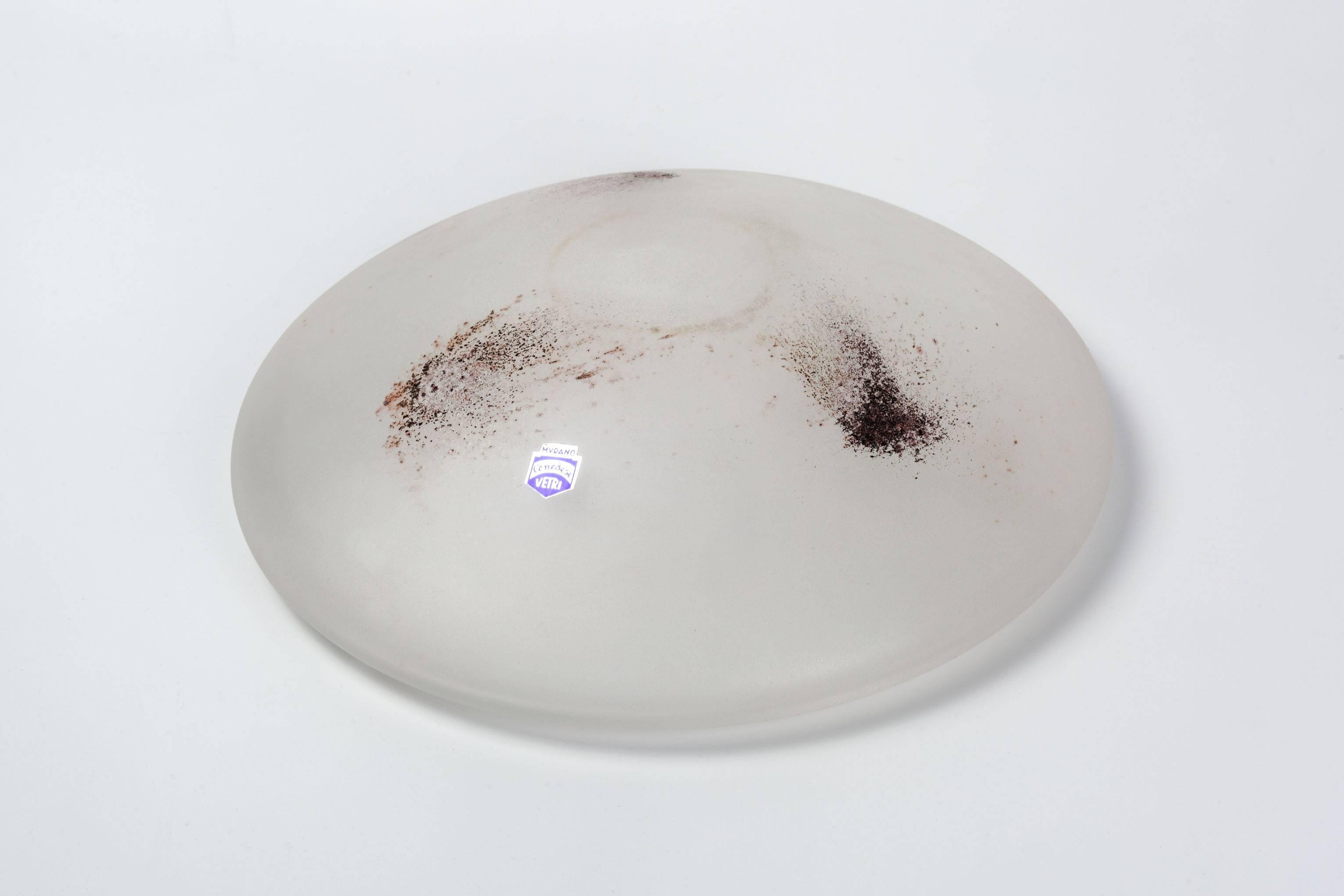 Italian Murano Glass Box by Cenedese, White Satin Scavo Textured Surface, 1970s For Sale 2