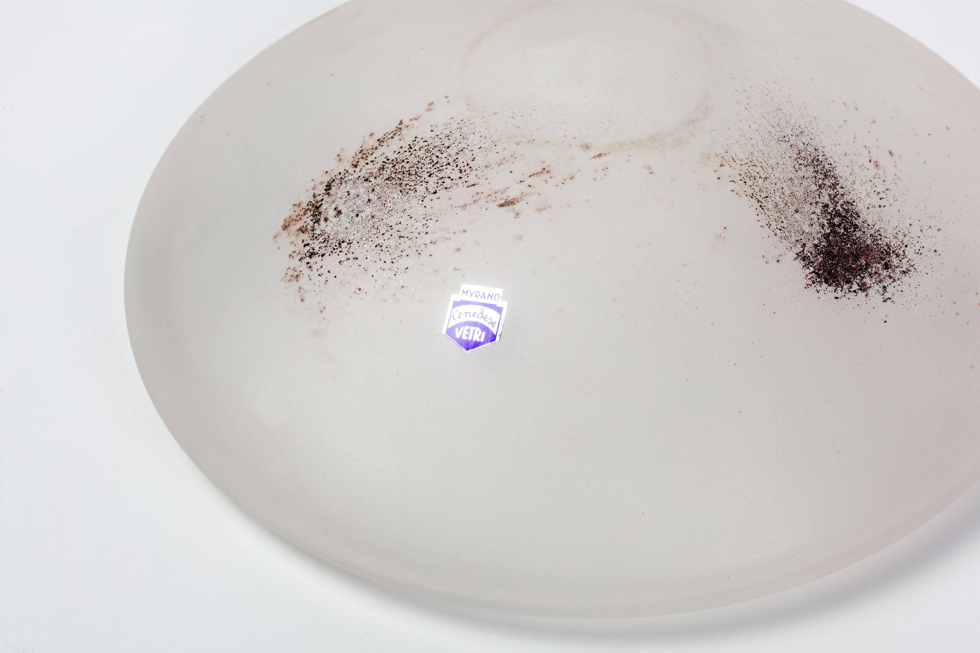 Italian Murano Glass Box by Cenedese, White Satin Scavo Textured Surface, 1970s For Sale 3
