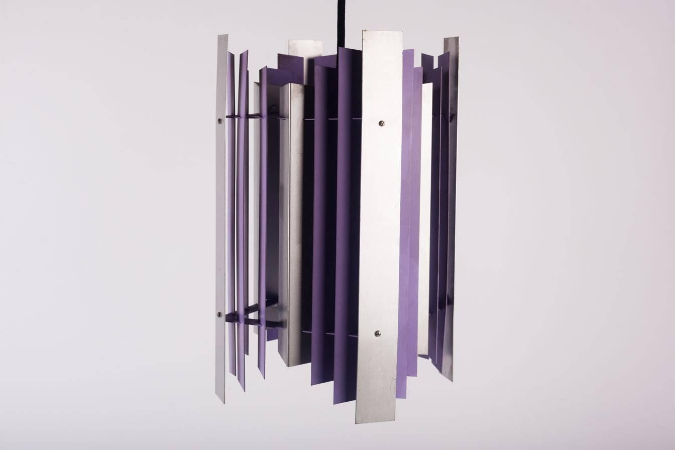 Mid-20th Century Danish Pendant by Preben Dahl for Hans Følsgaard, Purple and Silver Metal, 1960s