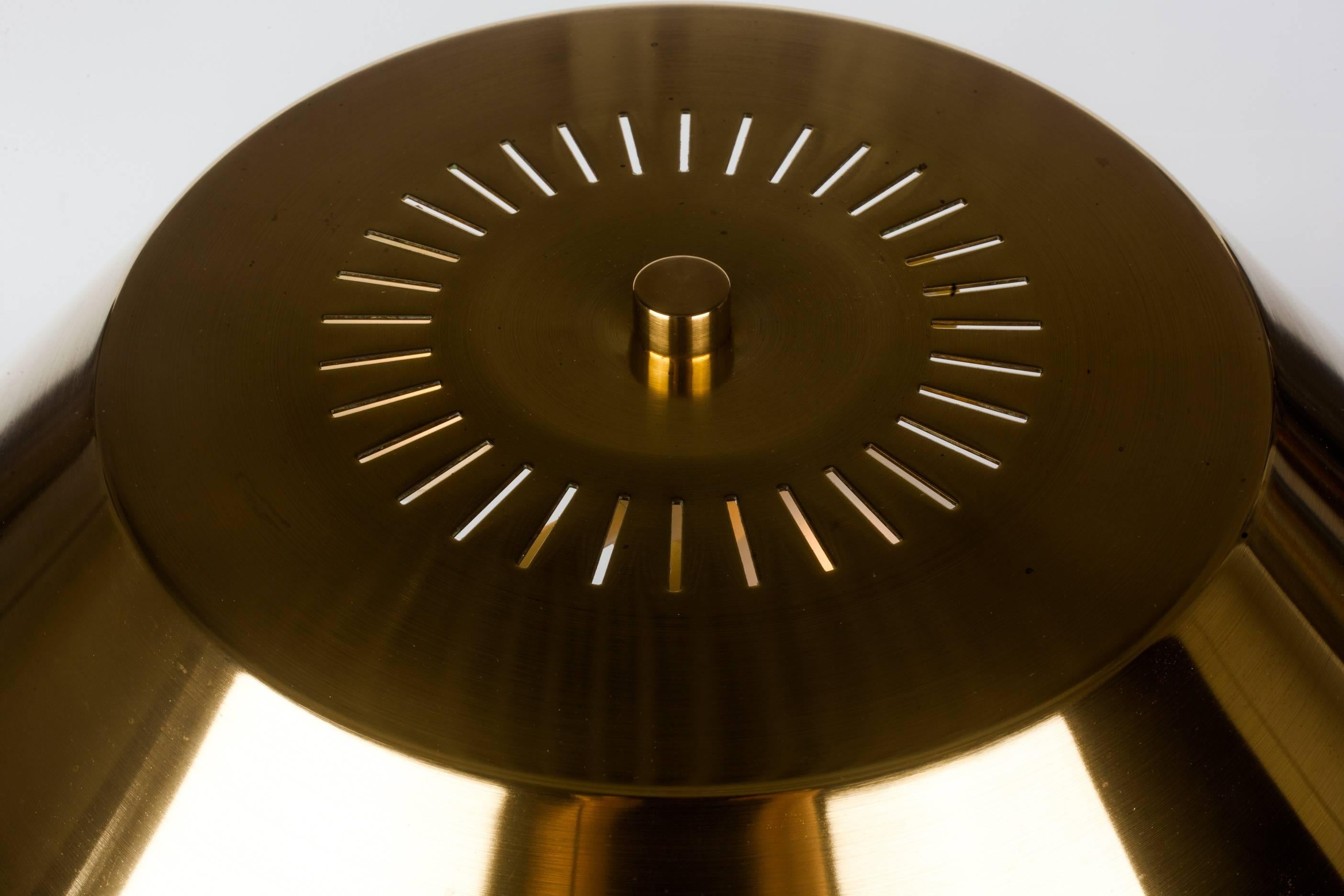 Danish Presidential Desk Lamp by Jo Hammerborg, Brass and Teak, 1960s In Good Condition In Chicago, IL