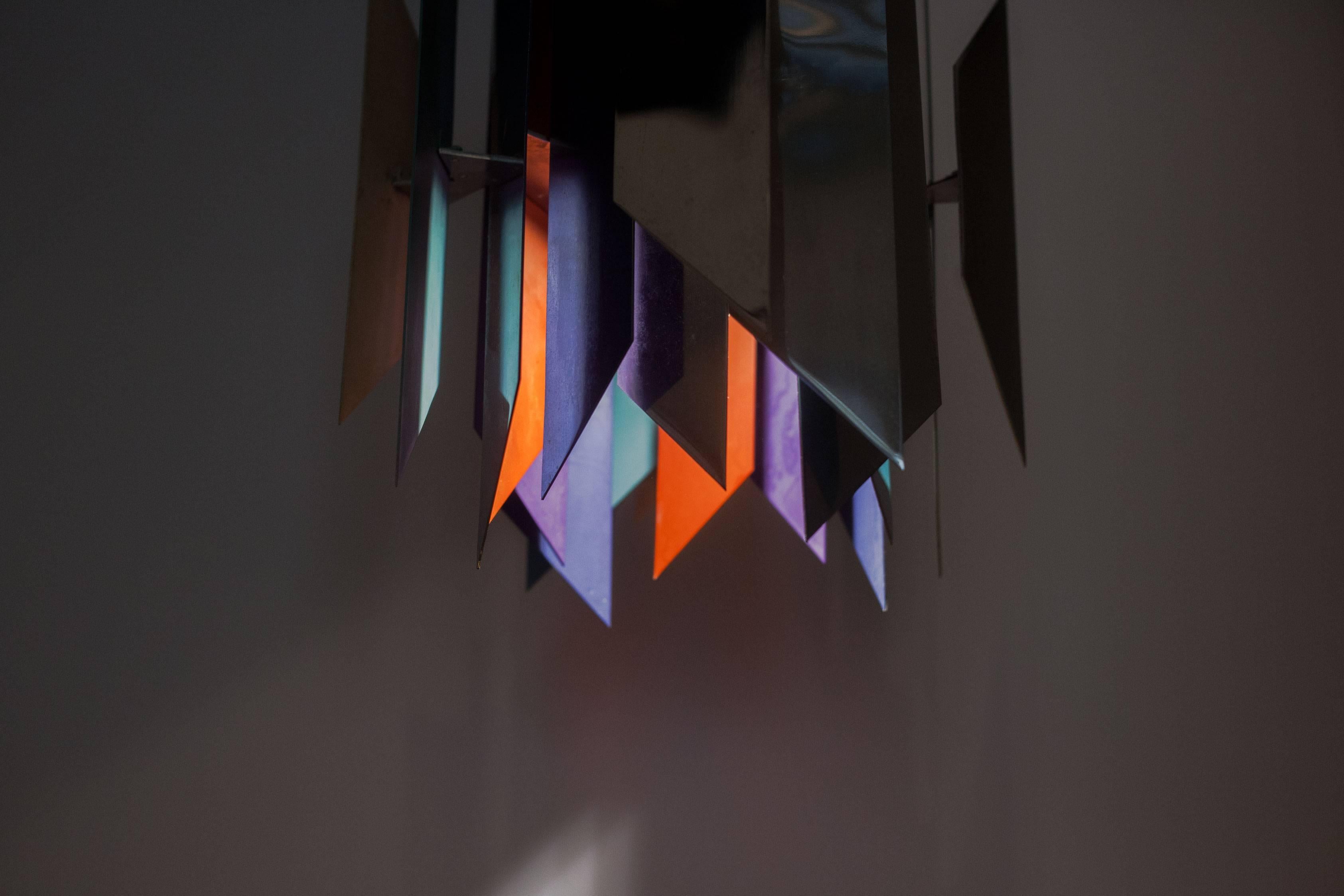 Other Divan 2 Pendant by Simon Henningsen for Lyfa, Chrome and Colorful Metal, 1960s
