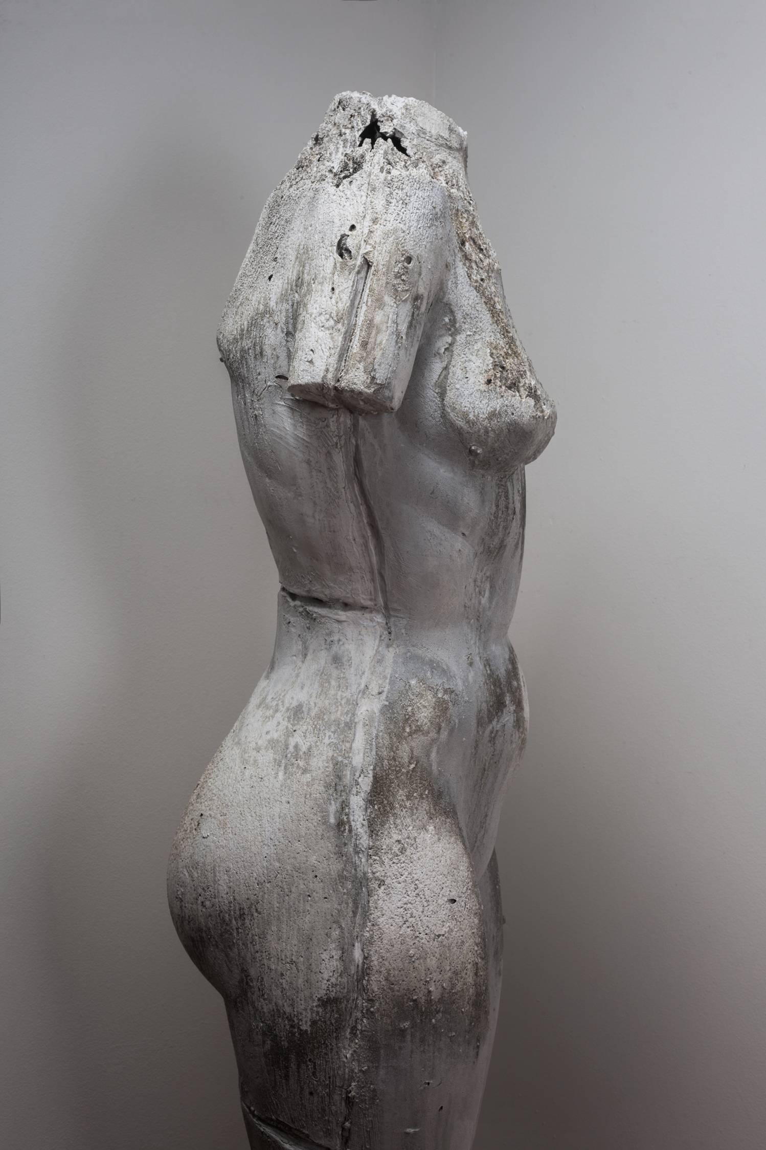 Post-Modern Large Nude Female Torso Sculpture