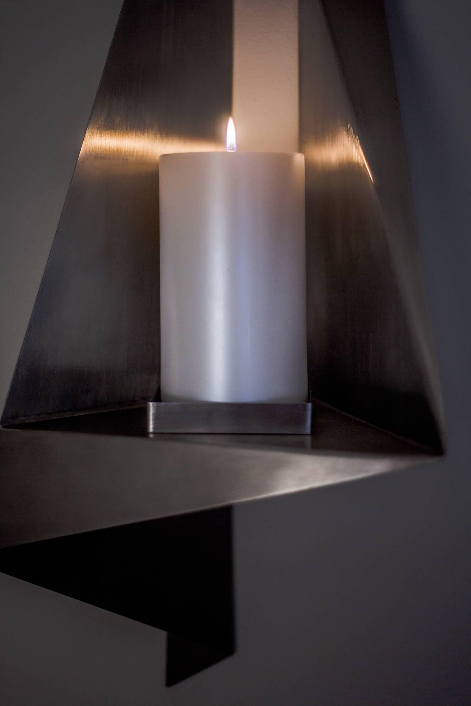 stainless steel candle wall sconces