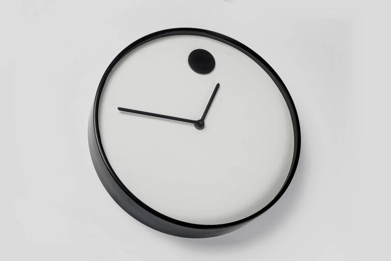 Wall Clock by Horwitt for Howard Miller, Black and White, Metal