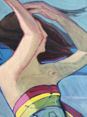 Joyce Blegen Oil Painting of Woman in Striped Dress