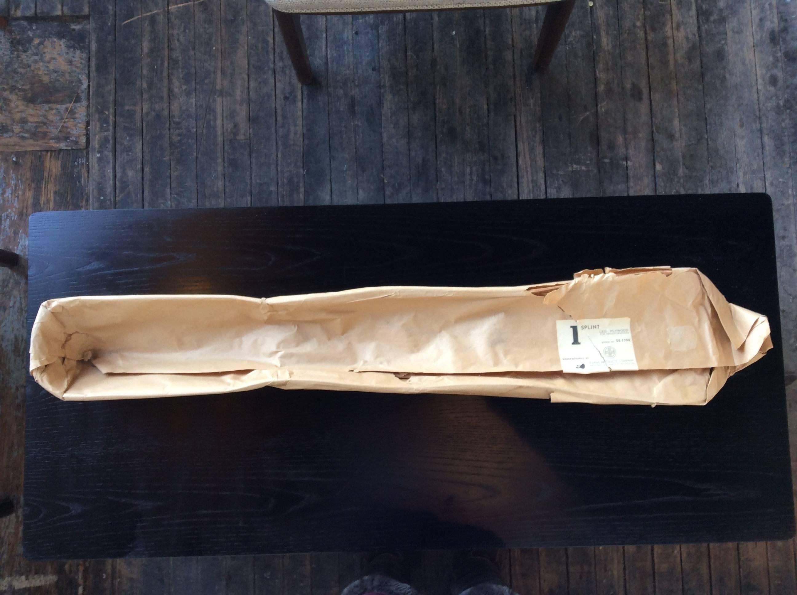 Eames Leg Splint in Original Wrapper In Good Condition For Sale In Salt Lake City, UT