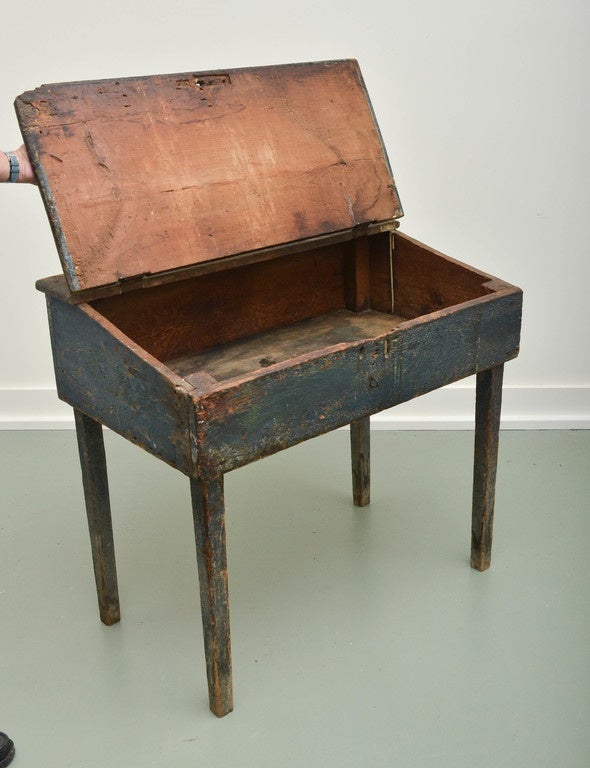 Early Primitive Desk with Original Paint at 1stdibs