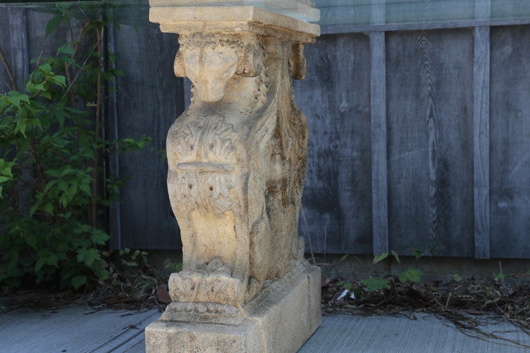 stone pedestal table