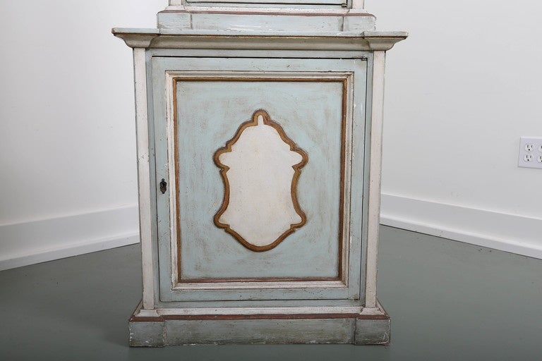 19th Century Painted Italian Cabinets with Brass Wire Fronts In Good Condition In Southampton, NY