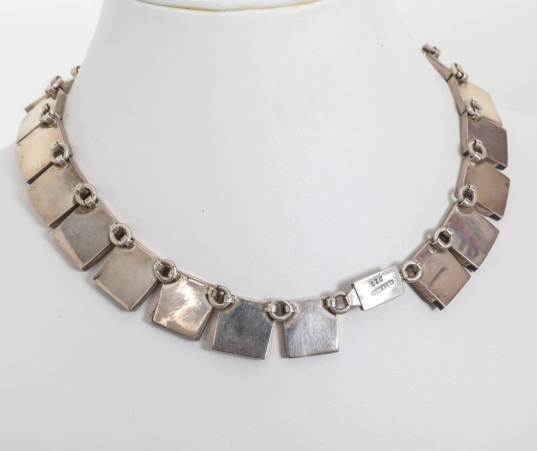 Mid-20th Century Midcentury Mexican Sterling Collar Necklace by Funky Finders