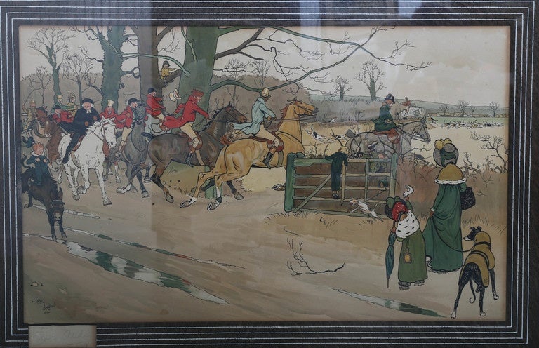 Cecil Aldin Hand-Colored Lithographs "Breaking Cover" and "The Death"