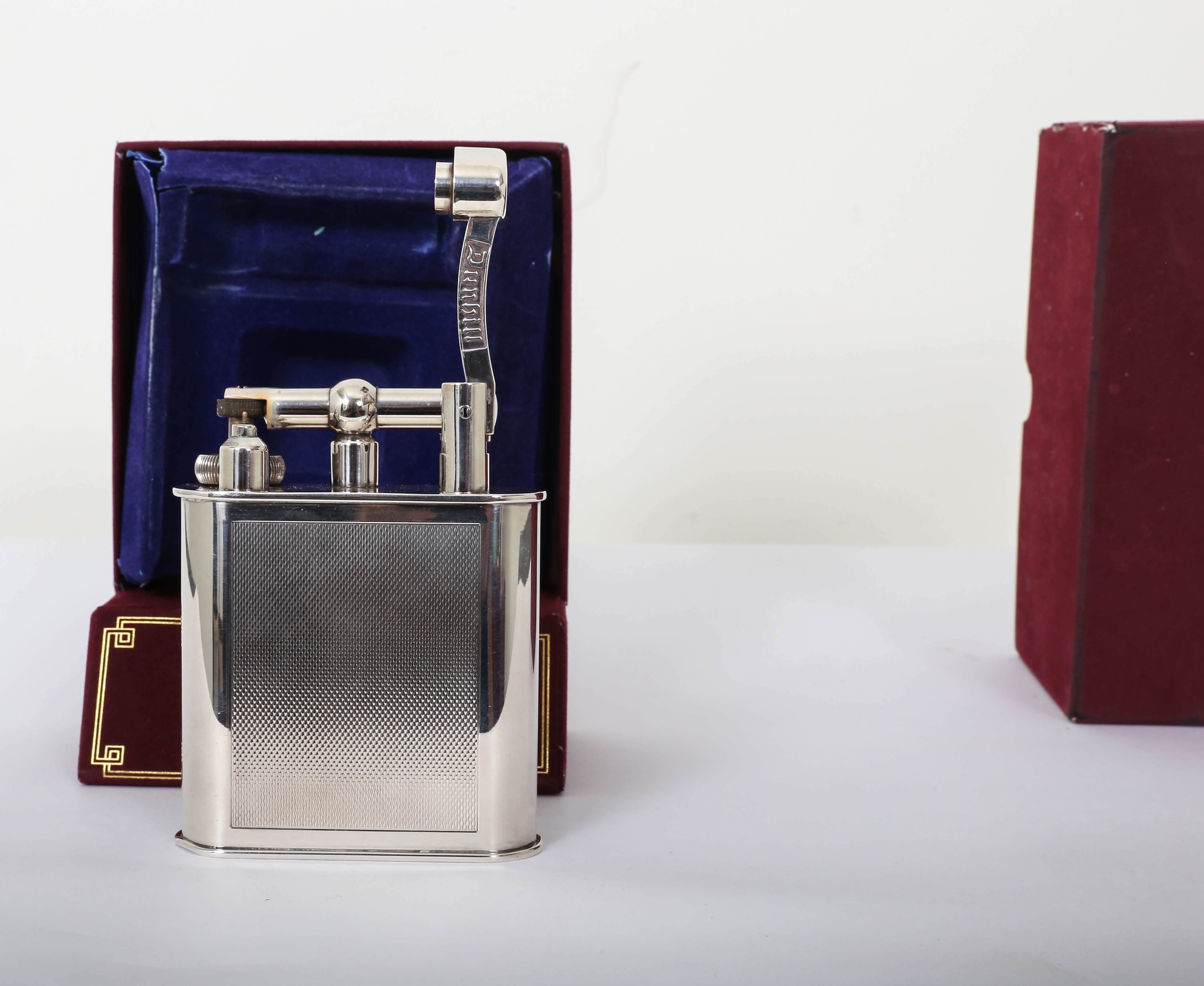 Silver Plate Dunhill Giant Table Lighter, Swing Arm