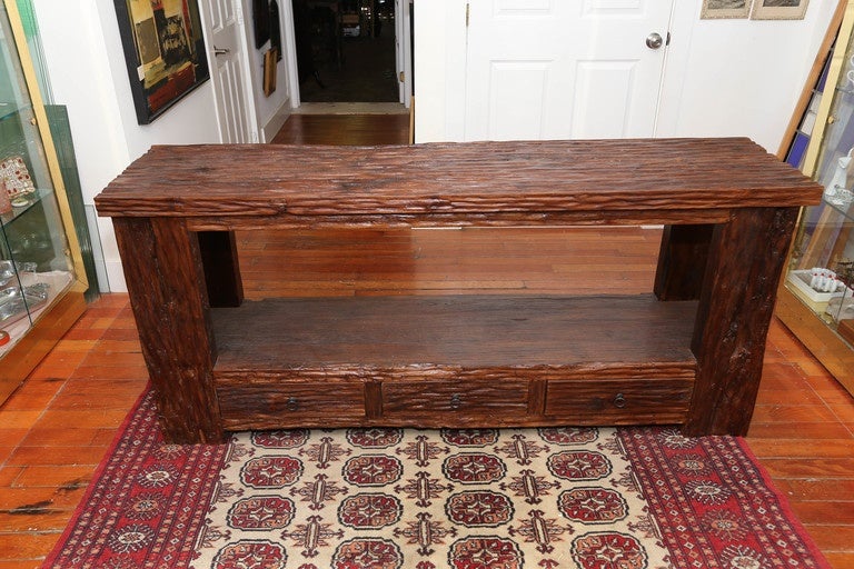 Indonesian Large Recycled Teak Console Table