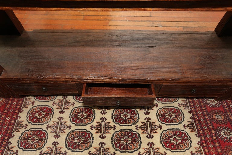 20th Century Large Recycled Teak Console Table