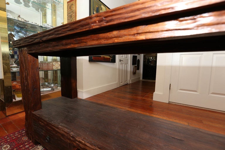 Large Recycled Teak Console Table 1