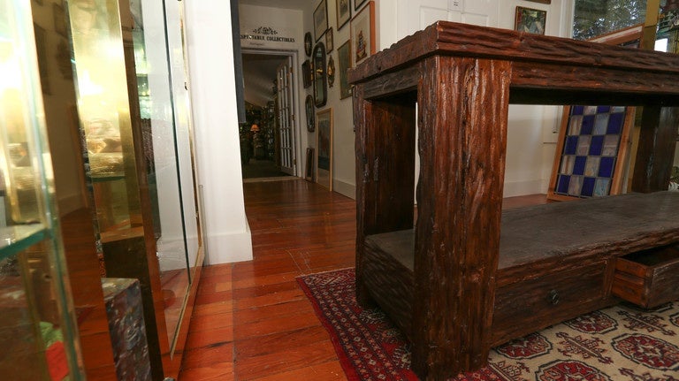 Large Recycled Teak Console Table 2