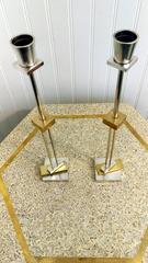 Pair of Architectural Candlesticks by Ettore Sottsass for Swid Powell, La Porte