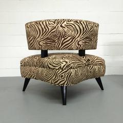Pair of 1950s Retro Chairs in Zebra Print