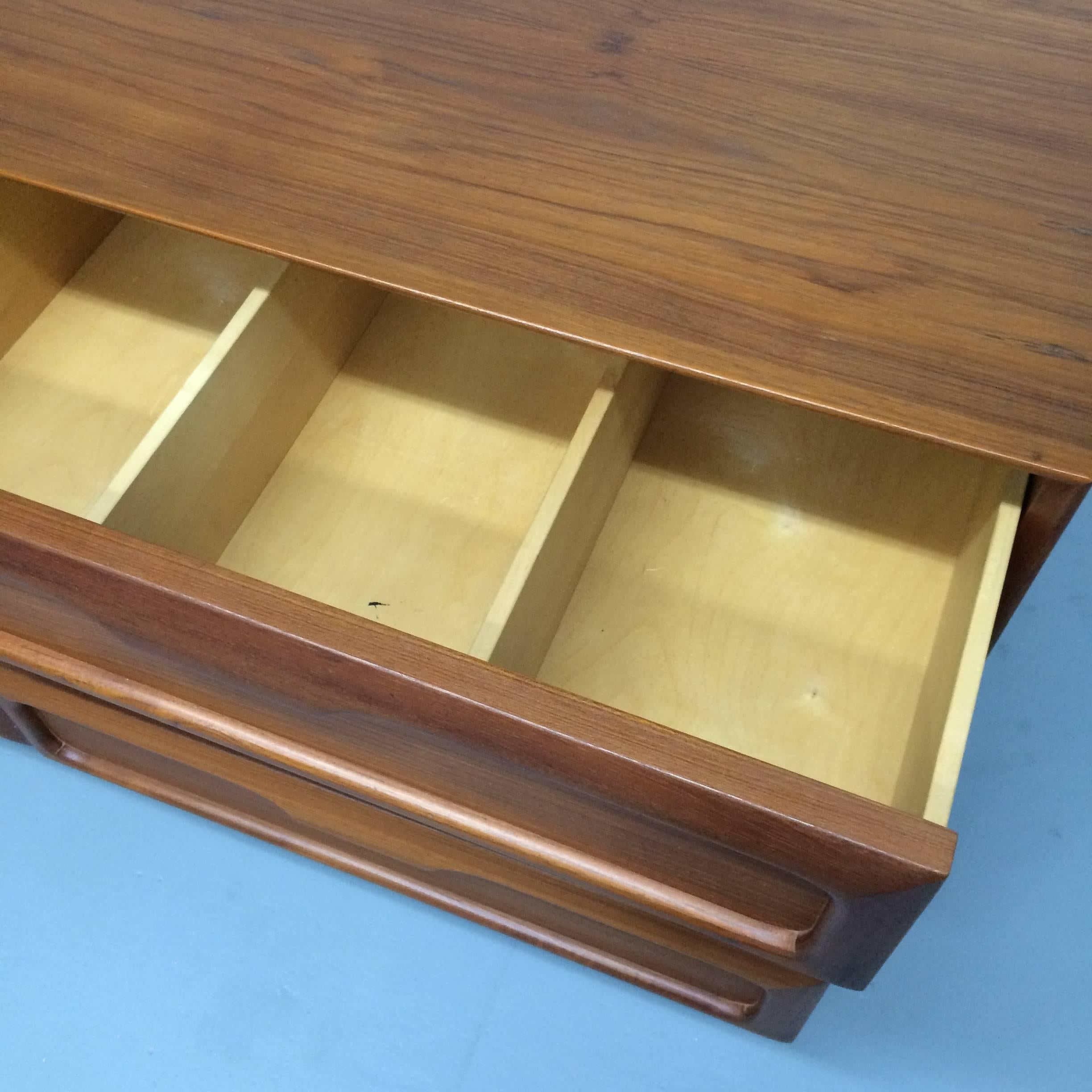 20th Century Mid-Century Modern Teak Long Credenza/ Dresser