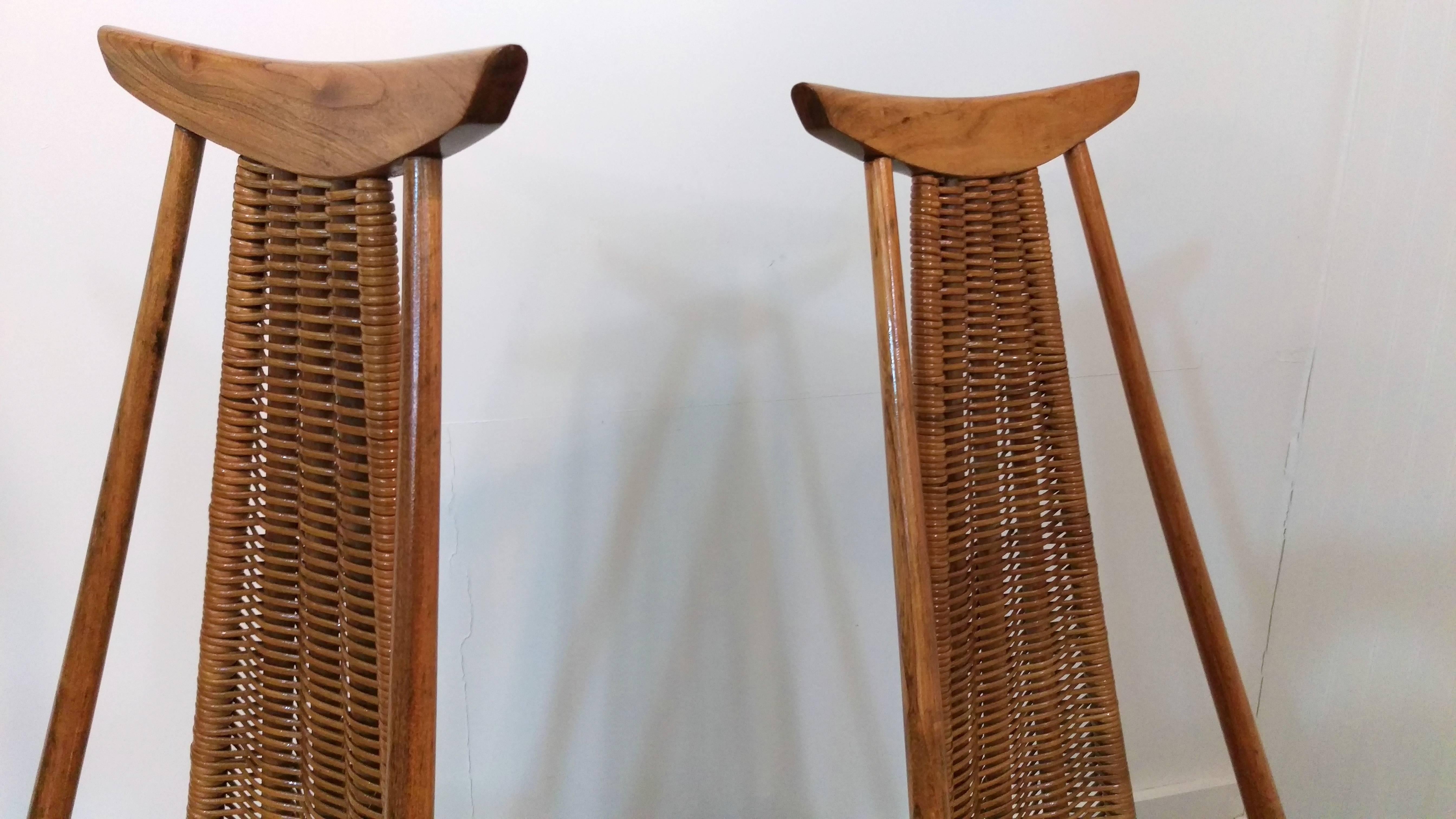 Mid-Century Modern Rare Pair of Sculptural Easy Chairs by Ilmari Tapiovaara, Offered by La Porte For Sale