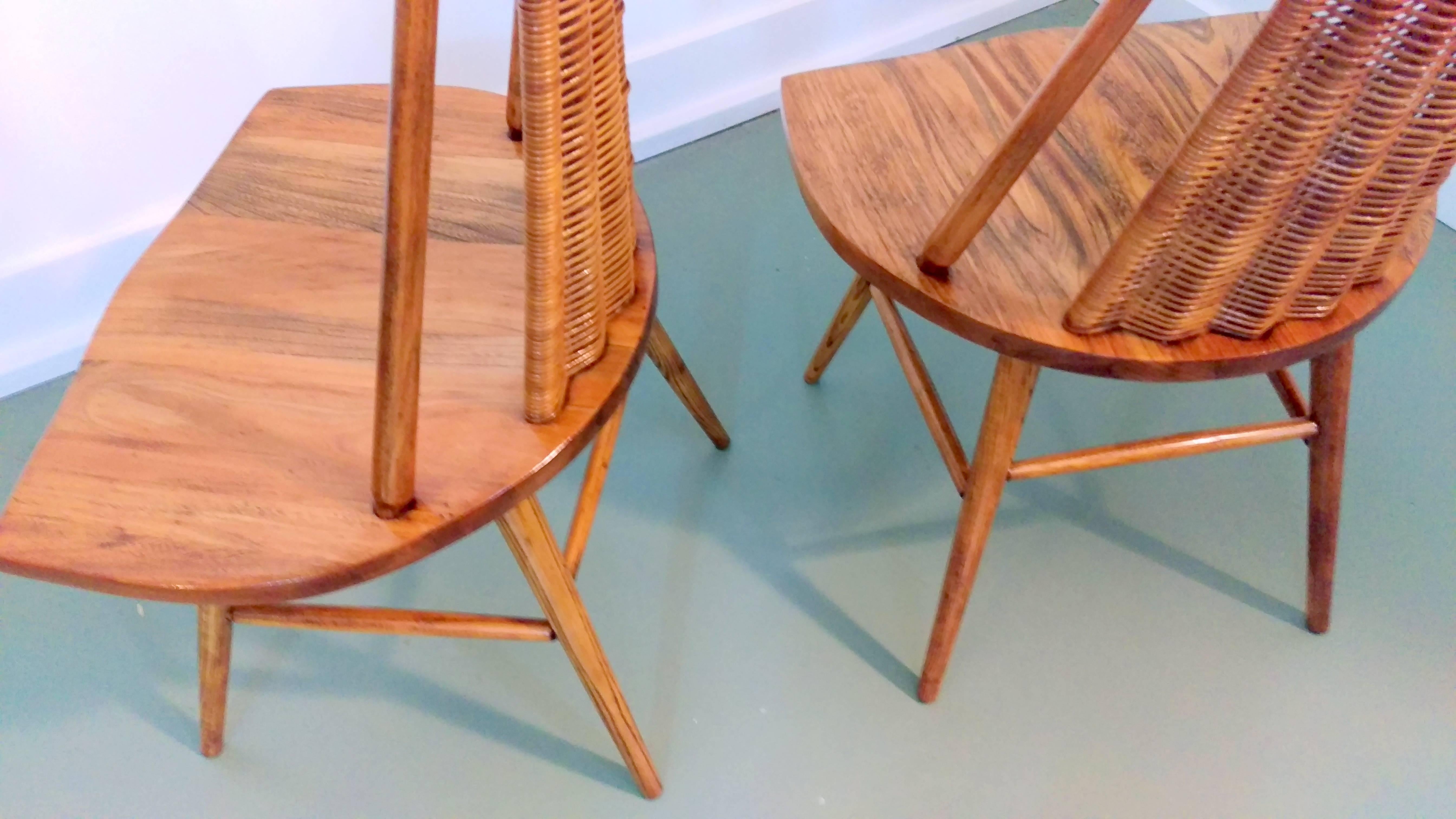 Finnish Rare Pair of Sculptural Easy Chairs by Ilmari Tapiovaara, Offered by La Porte For Sale