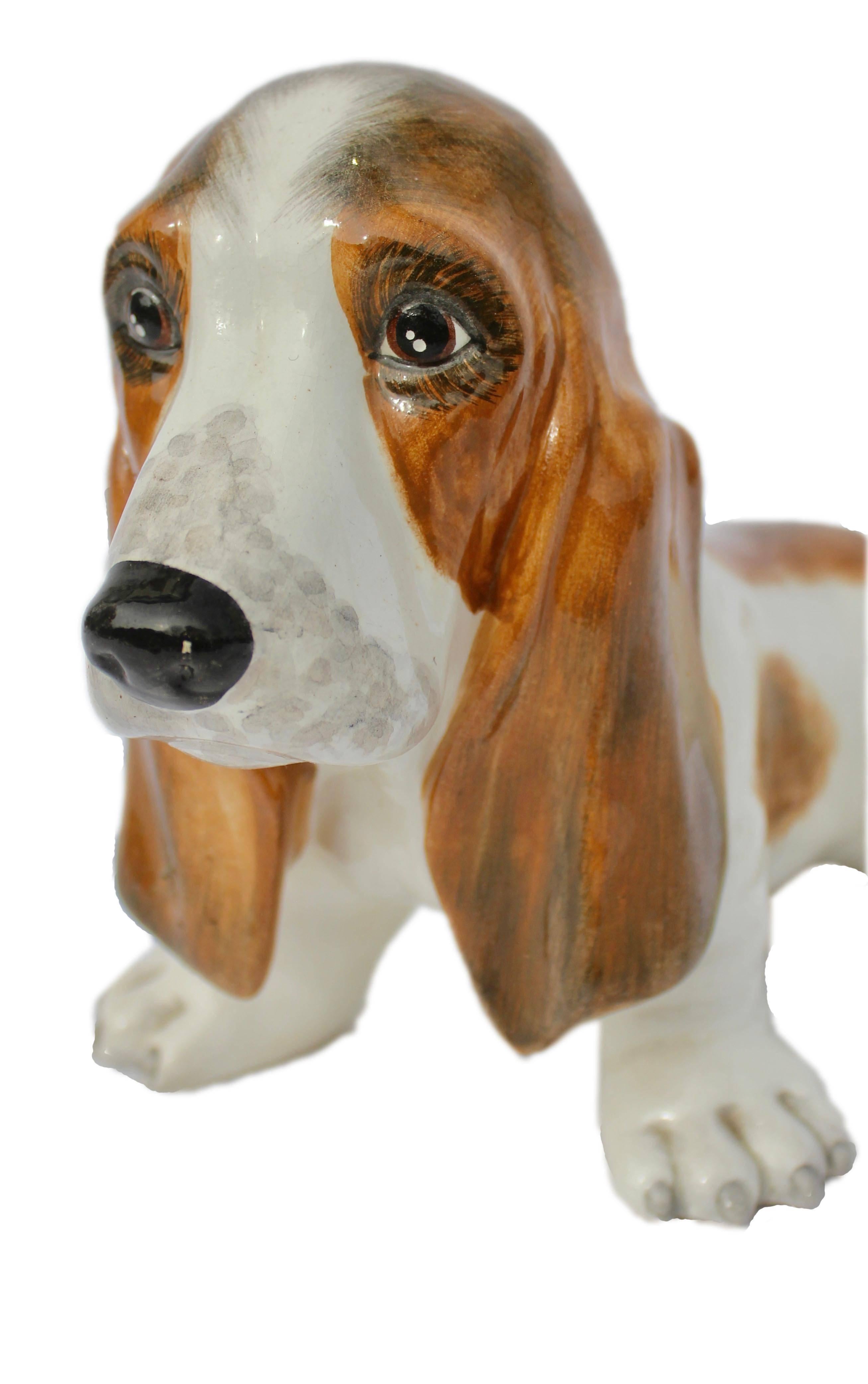 Other Realistic Bassett Hound Lifesize and a Real Beauty, Marked S.M./7479, Italy