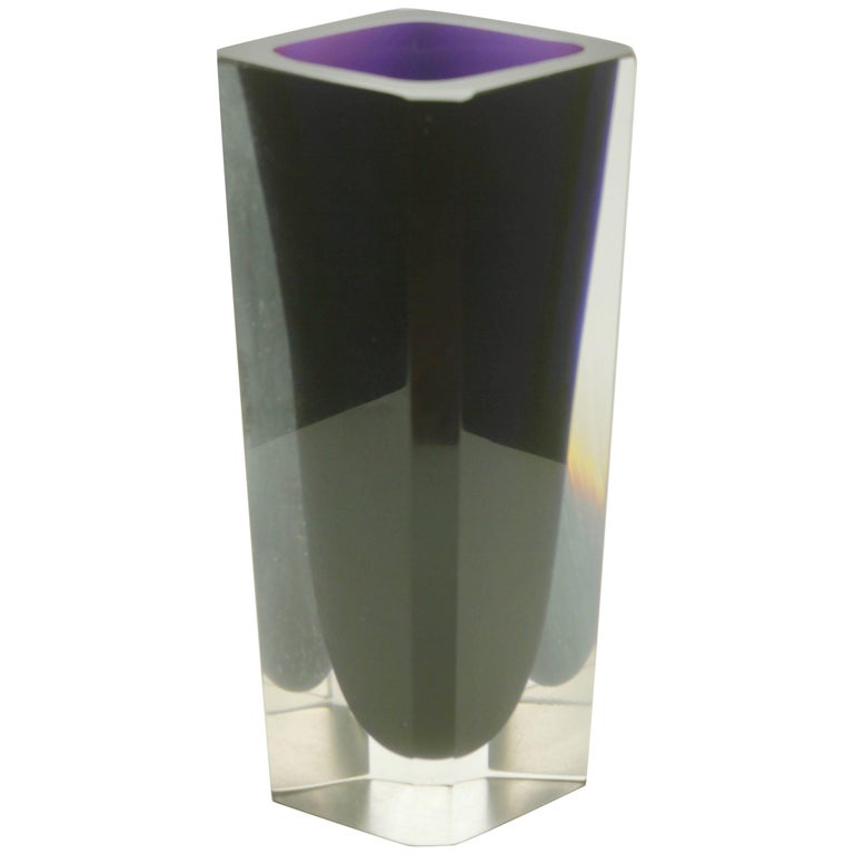 MidCentury Modern Twisted Spiral Amber Murano Glass Vase at 1stdibs