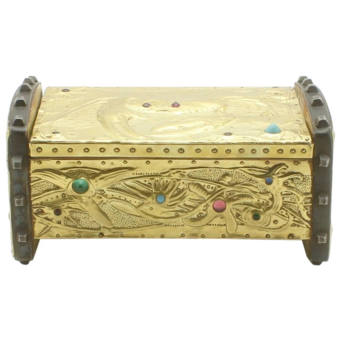 Alfred-Louis-Achille Daguet Art Nouveau Crab Box, circa 1900