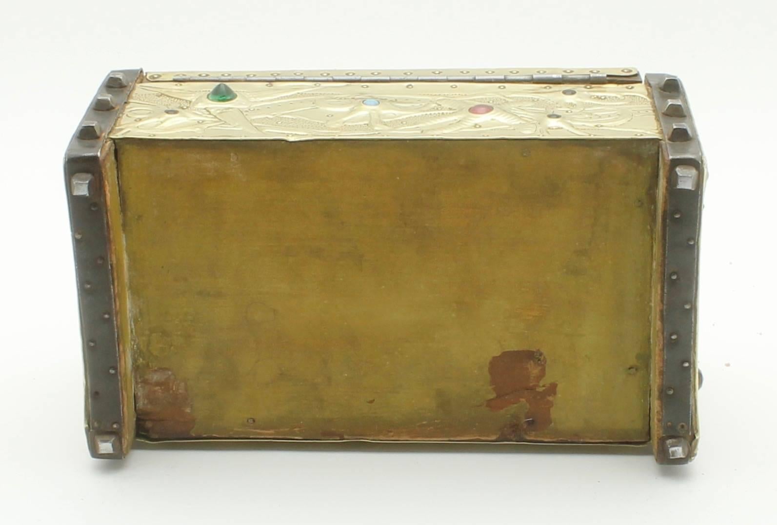 Copper Alfred-Louis-Achille Daguet Art Nouveau Crab Box, circa 1900
