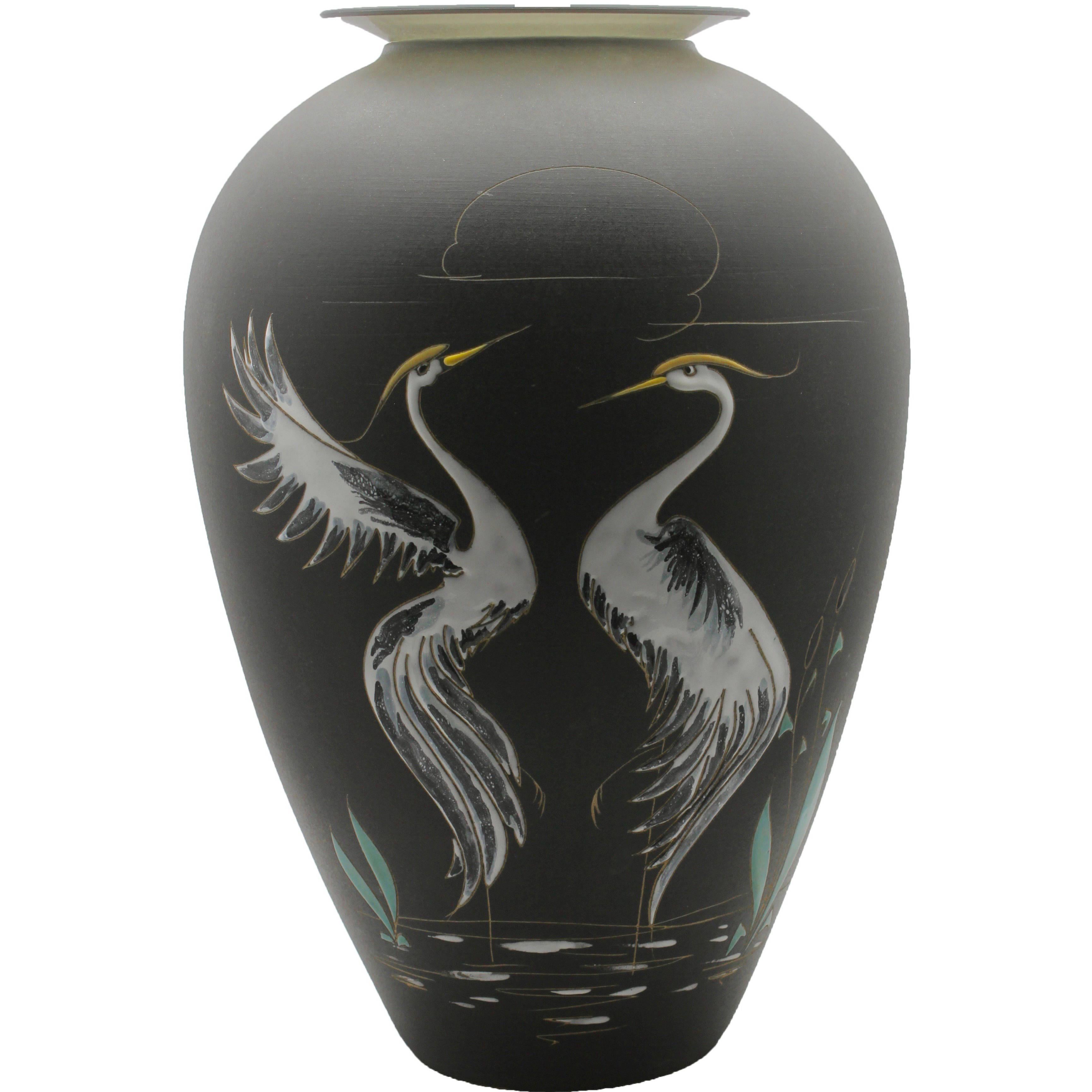 Ruscha Keramik Signed Large "Heron" Vase in Ceramic, Hans Welling, 1950s