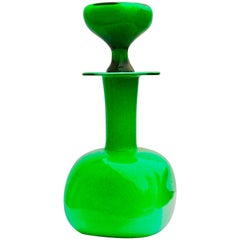 Otto Brauer Green Cased Glass for Holmegaard, circa 1960