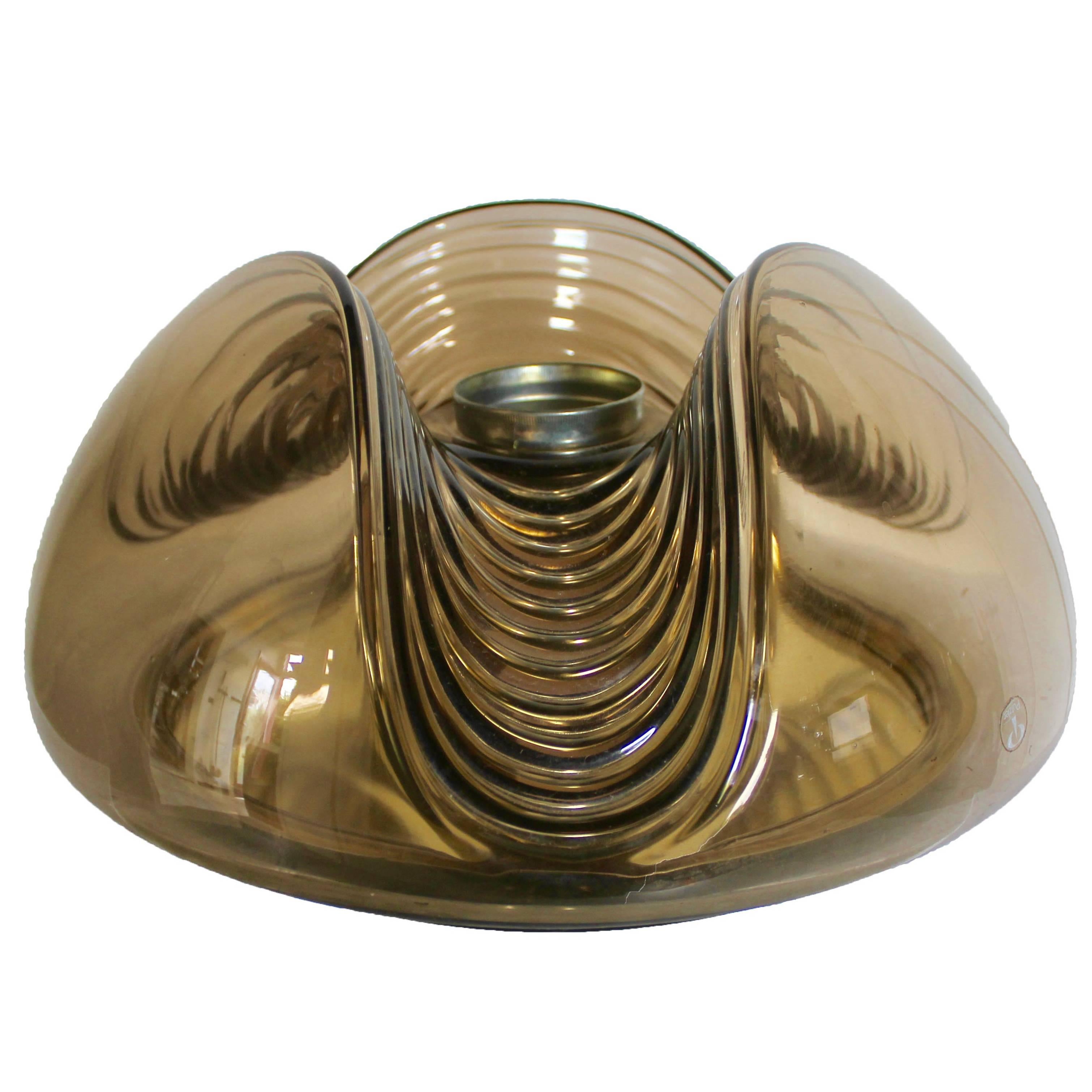 Large, 1970s Smoked Glass Biomorphic Wall Light Sconces by Peill & Putzler