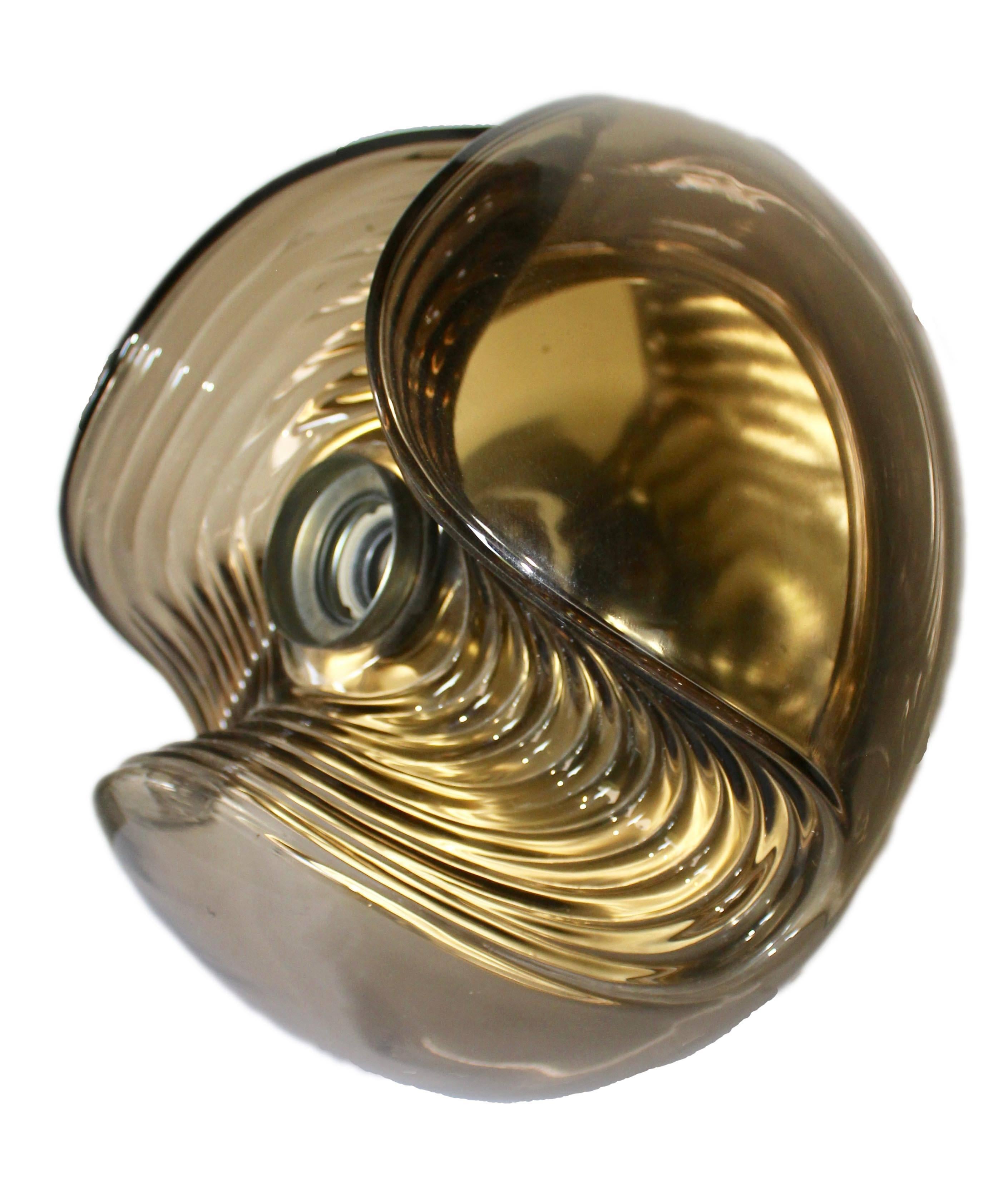 Space Age Large, 1970s Smoked Glass Biomorphic Wall Light Sconces by Peill & Putzler