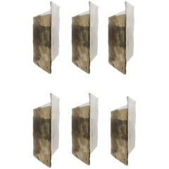 Vintage Impressive J.T Kalmar Frosted Glass Sconces Made from Thick and Heavy Cast Glass