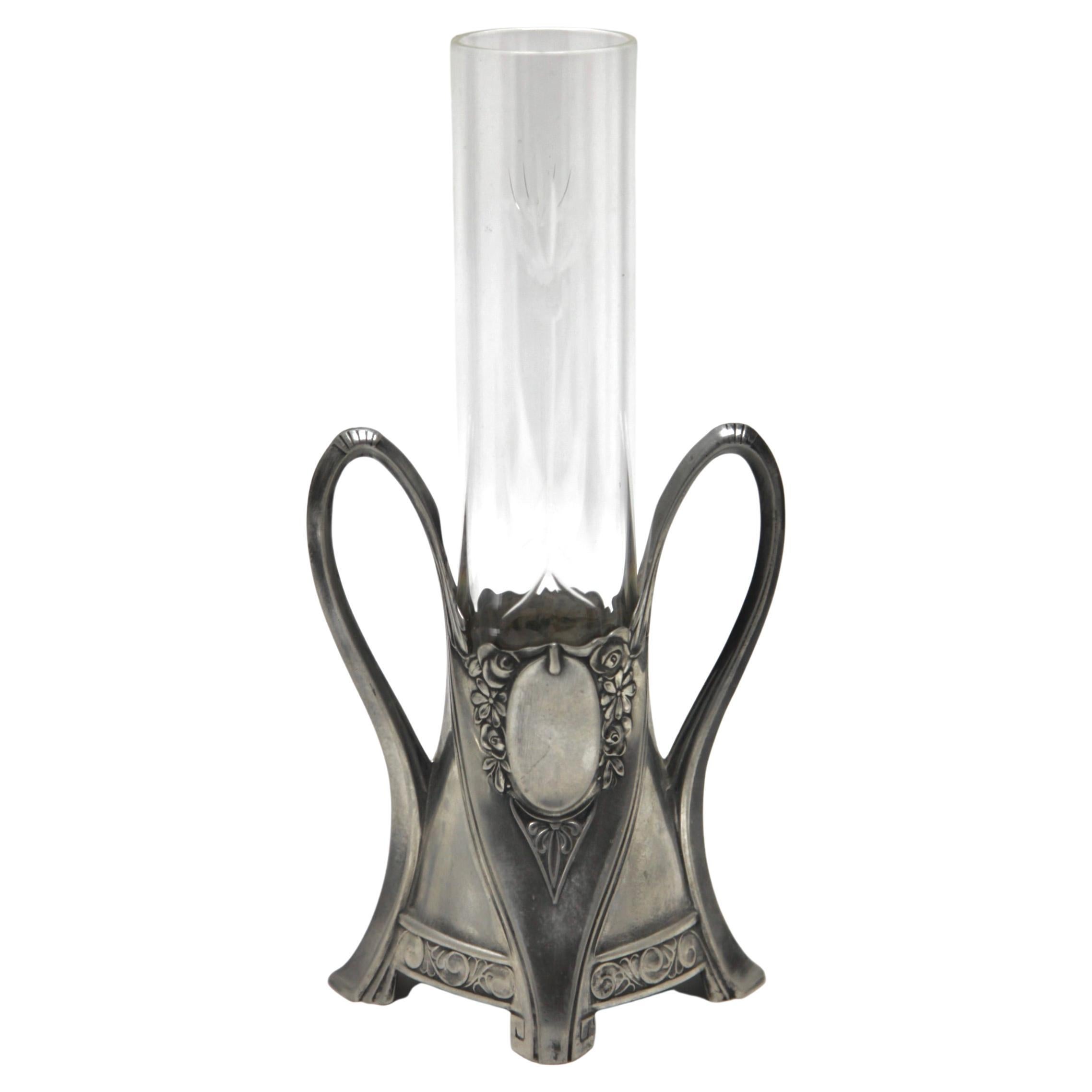 WMF Art Nouveau Sollifleur Whit Detailt Claire graviertes Glas mit Gravur, WMF