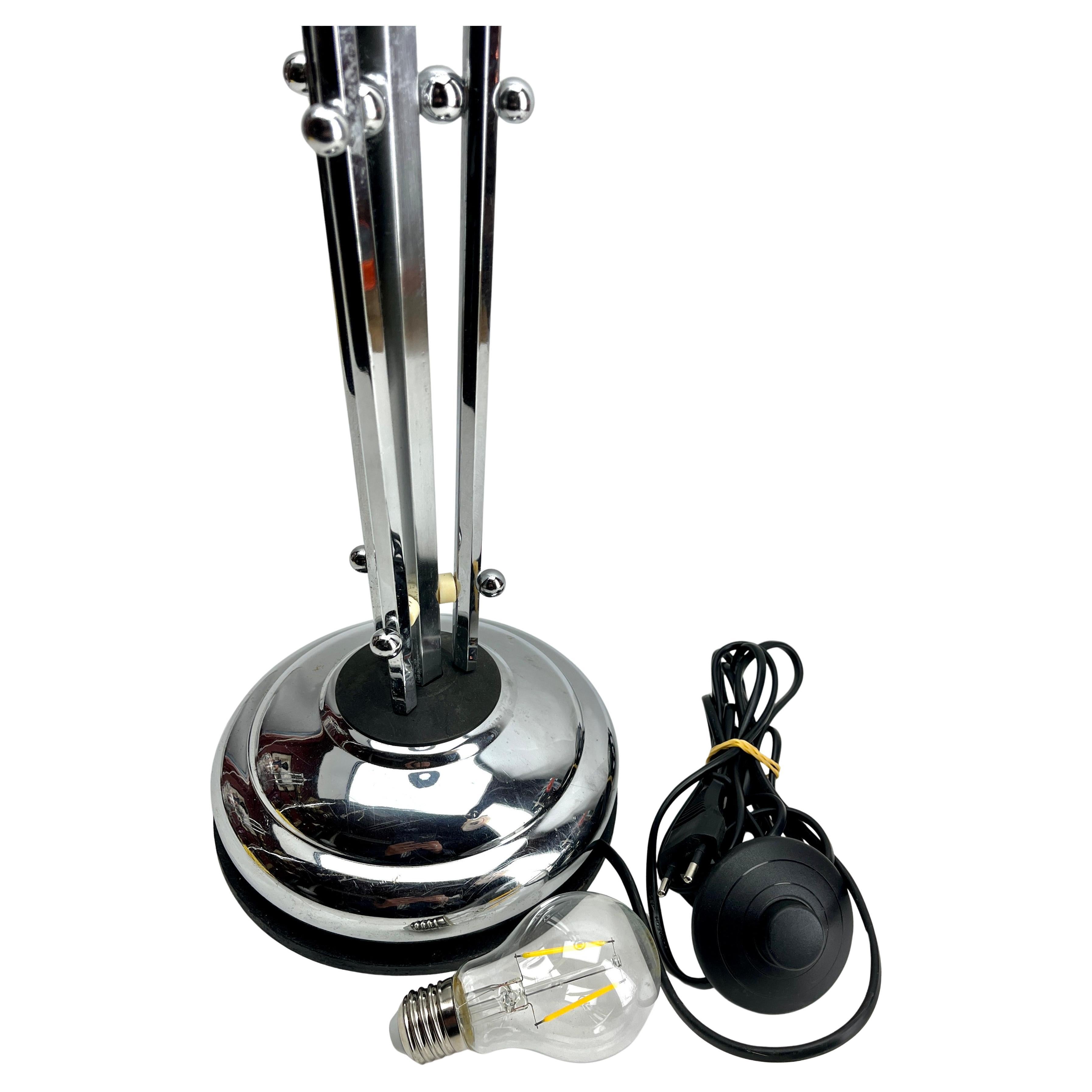 Unique one off Chrome Table, Floor- Desk Lamp, Midcentury, 1960s For Sale 2